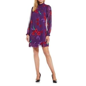 Calvin Klein Purple & Red Floral Cocktail Dress